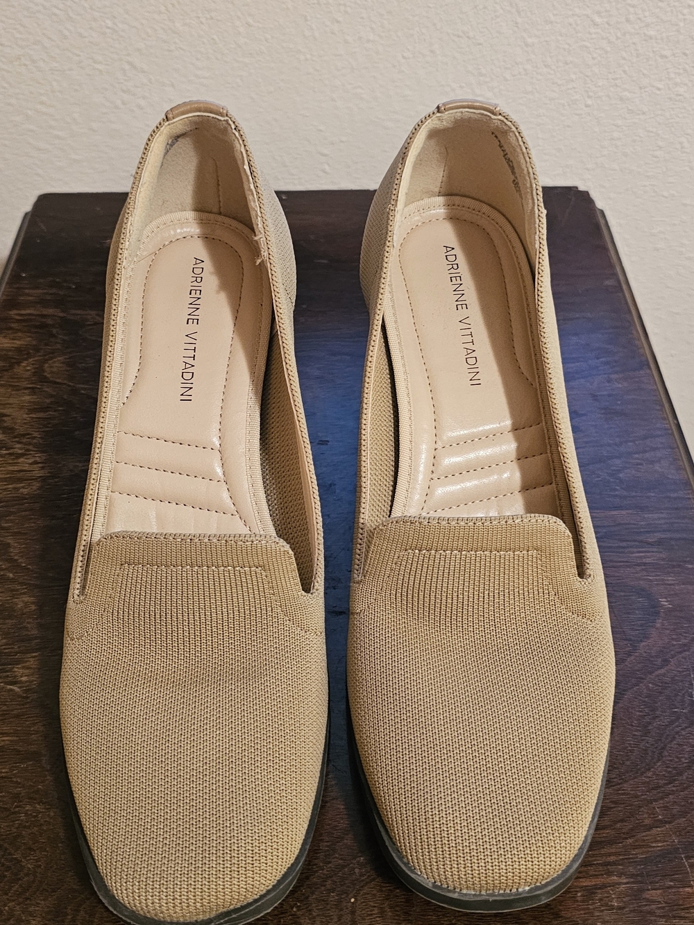 Adrienne Vittadini Women's Tan Slip-On Loafers